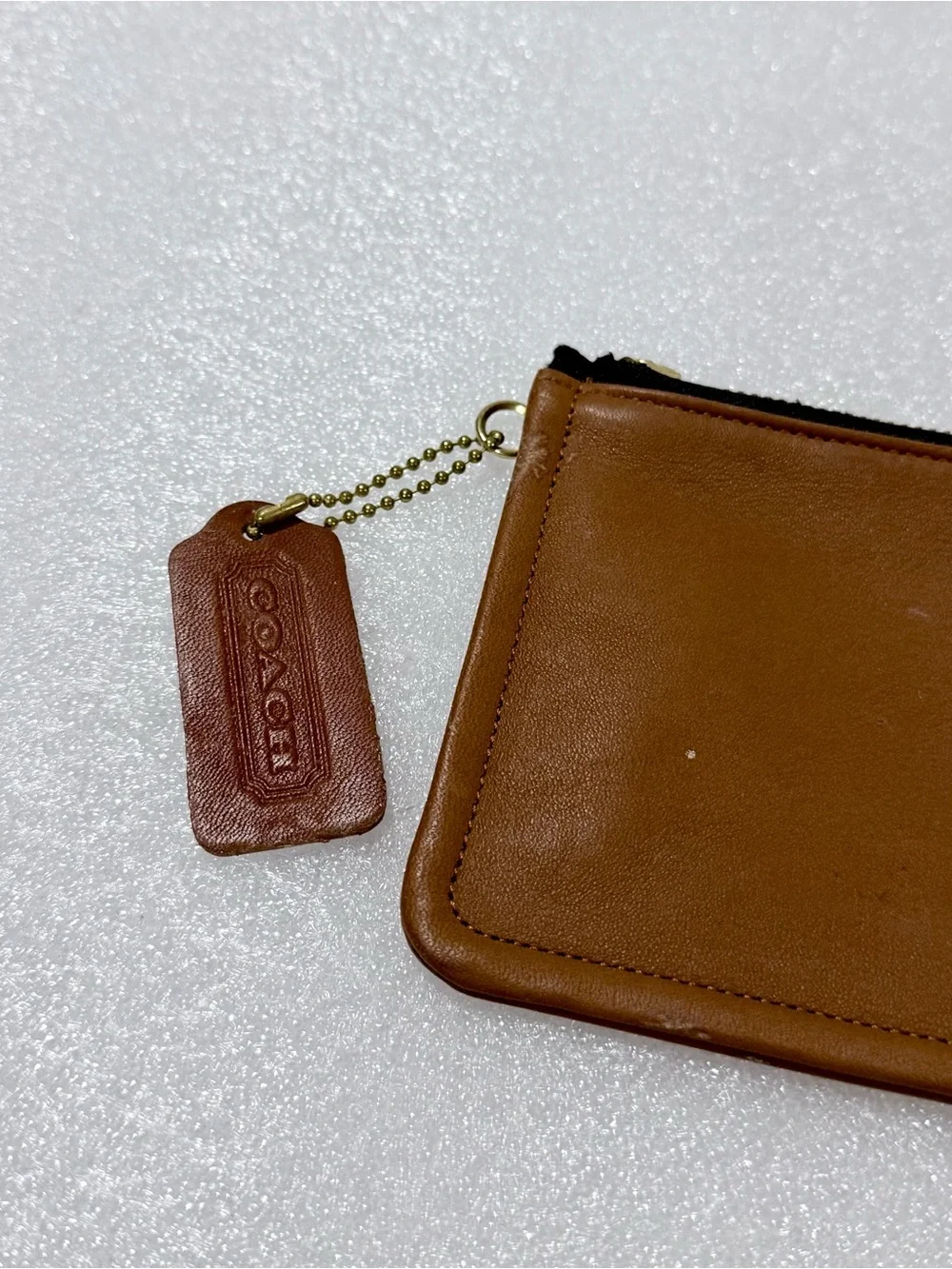 Vintage Coach British Tan Slim Makeup Bag